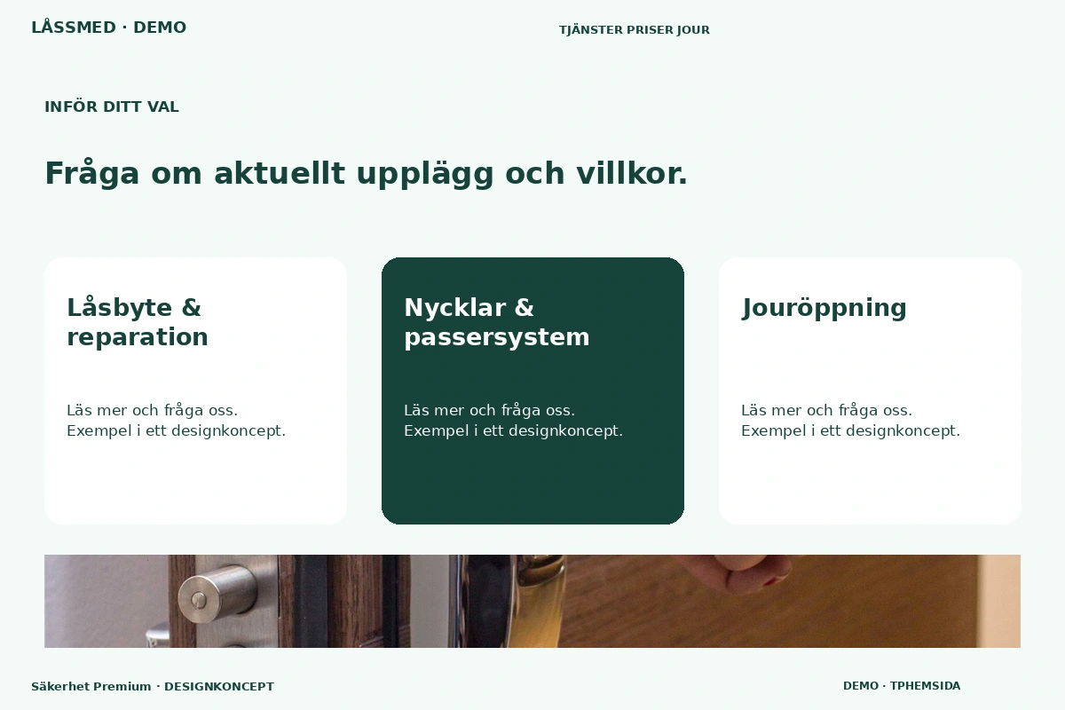 Säkerhet Premium – Alternativ & villkor för låssmed