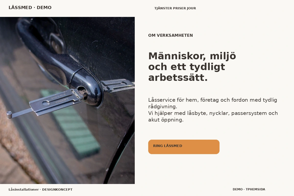 Låsinstallationer – Om verksamheten för låssmed