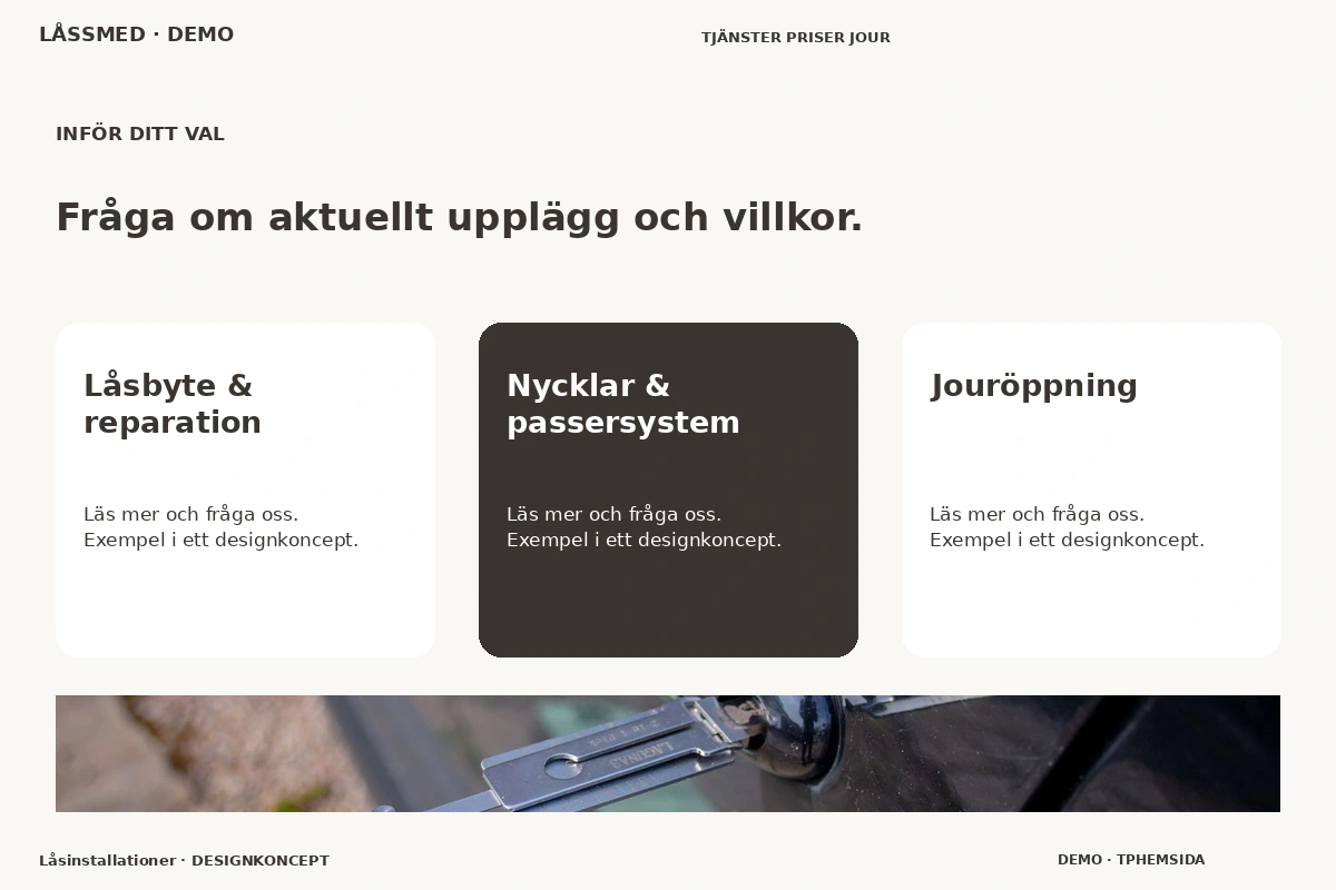 Låsinstallationer – Alternativ & villkor för låssmed