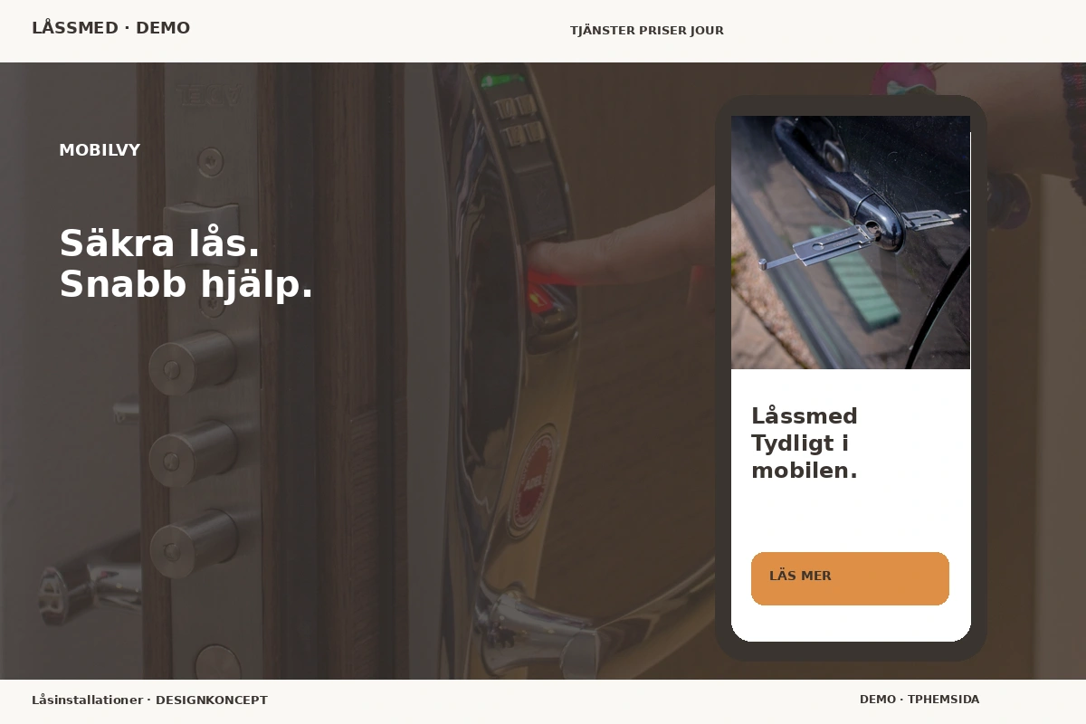 Låsinstallationer – Mobilvy för låssmed