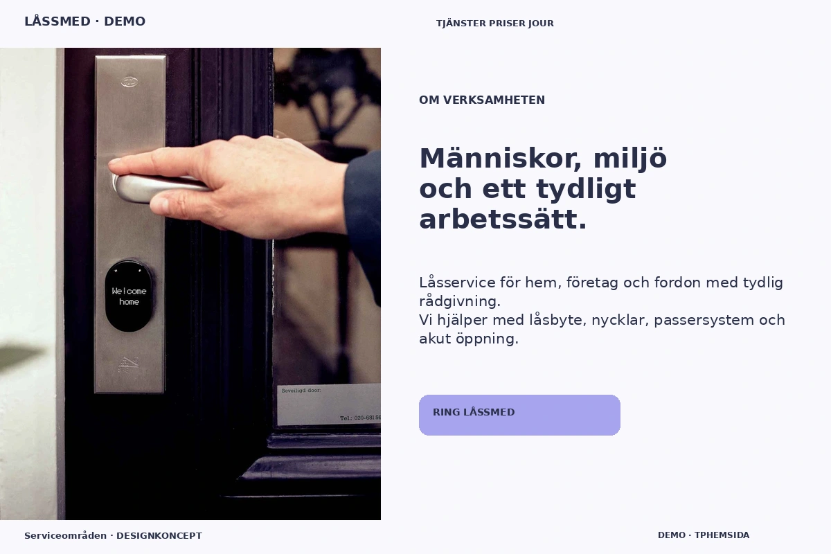 Serviceområden – Om verksamheten för låssmed