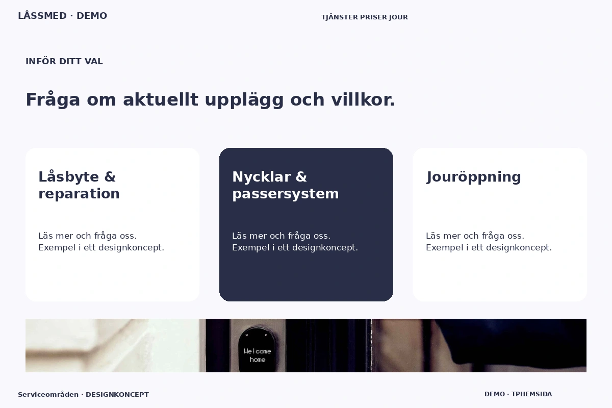 Serviceområden – Alternativ & villkor för låssmed