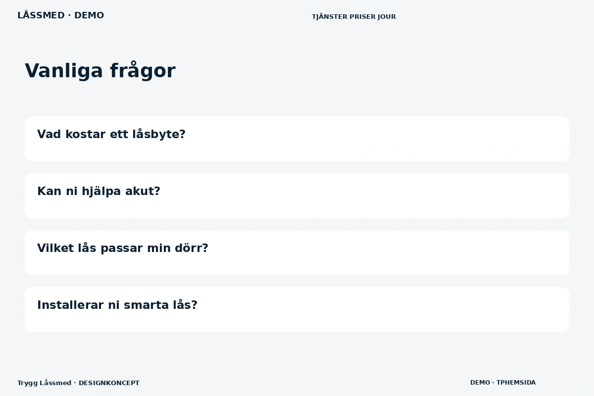 Trygg Låssmed – Vanliga frågor för låssmed