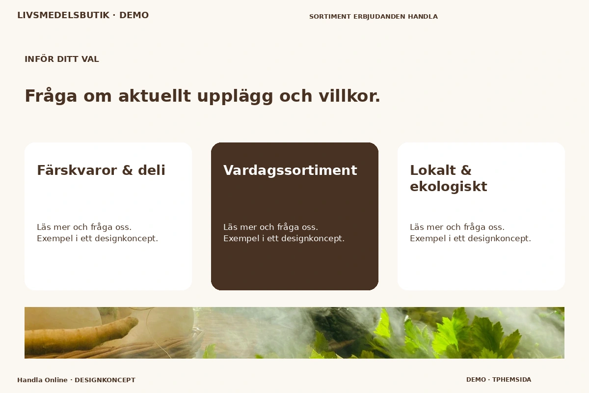 Handla Online – Alternativ & villkor för livsmedelsbutik