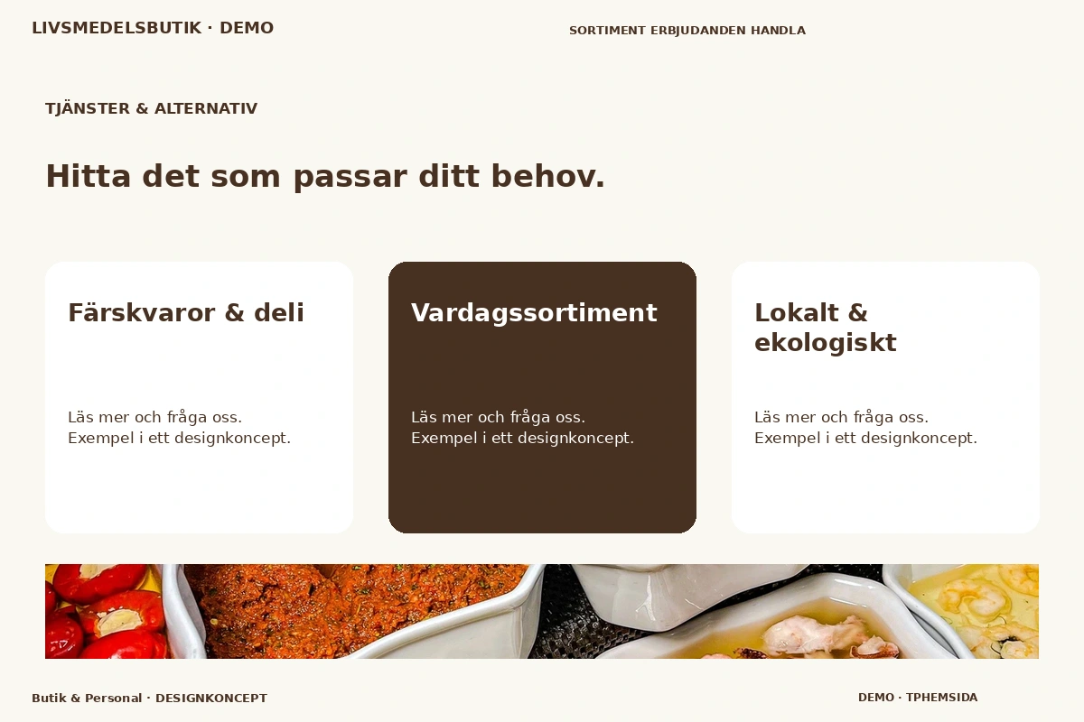 Butik & Personal – Tjänster & alternativ för livsmedelsbutik