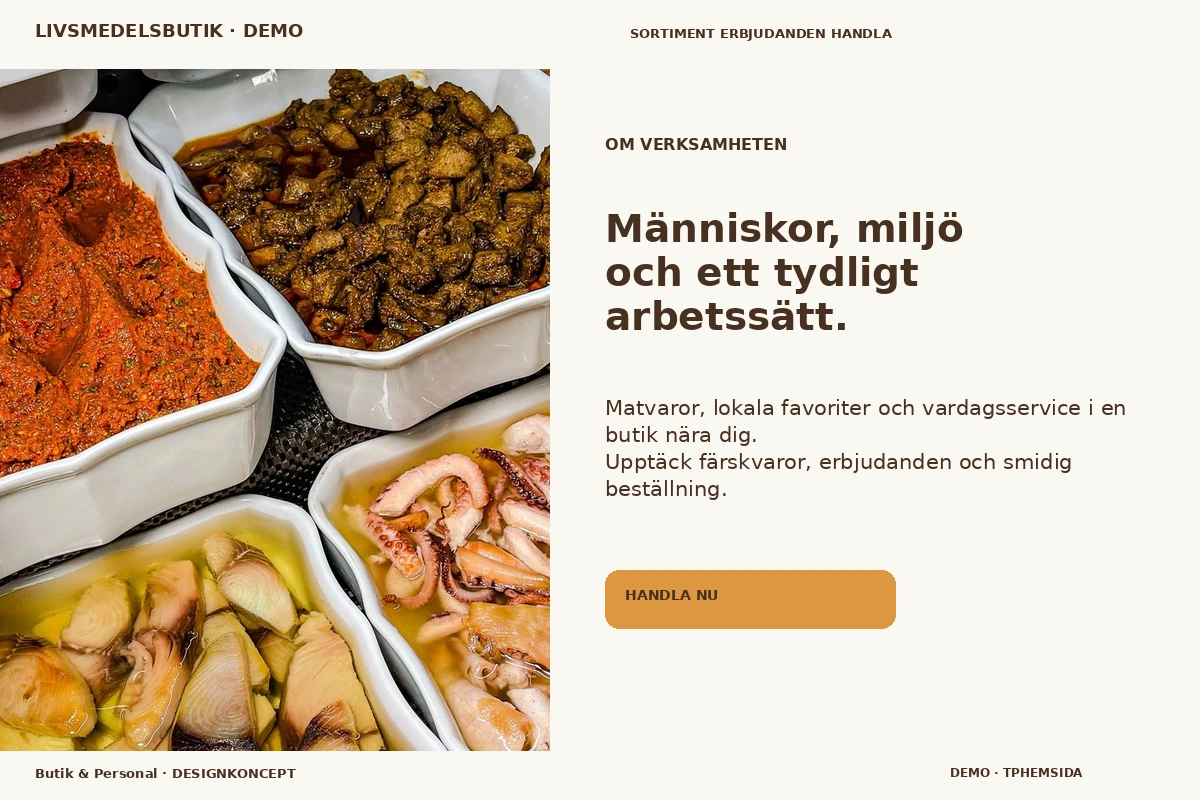 Butik & Personal – Om verksamheten för livsmedelsbutik