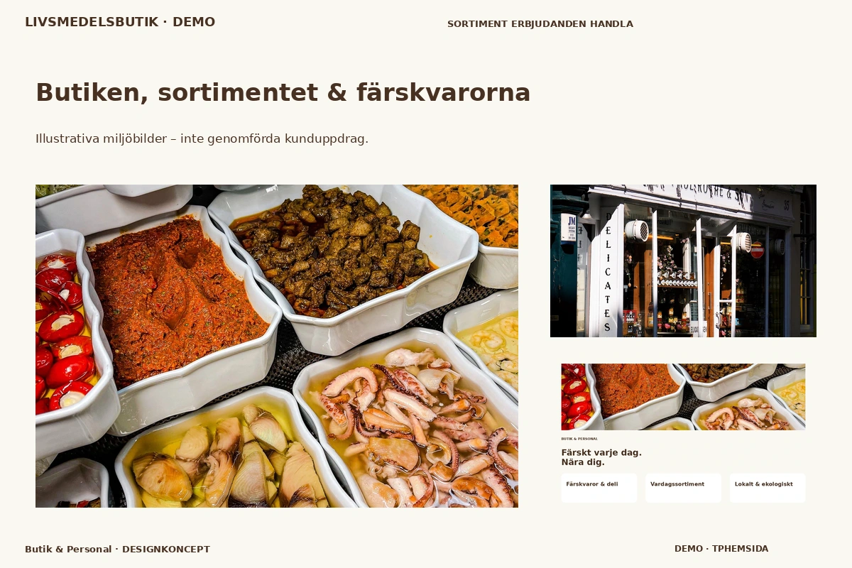 Butik & Personal – Butiken, sortimentet & färskvarorna för livsmedelsbutik