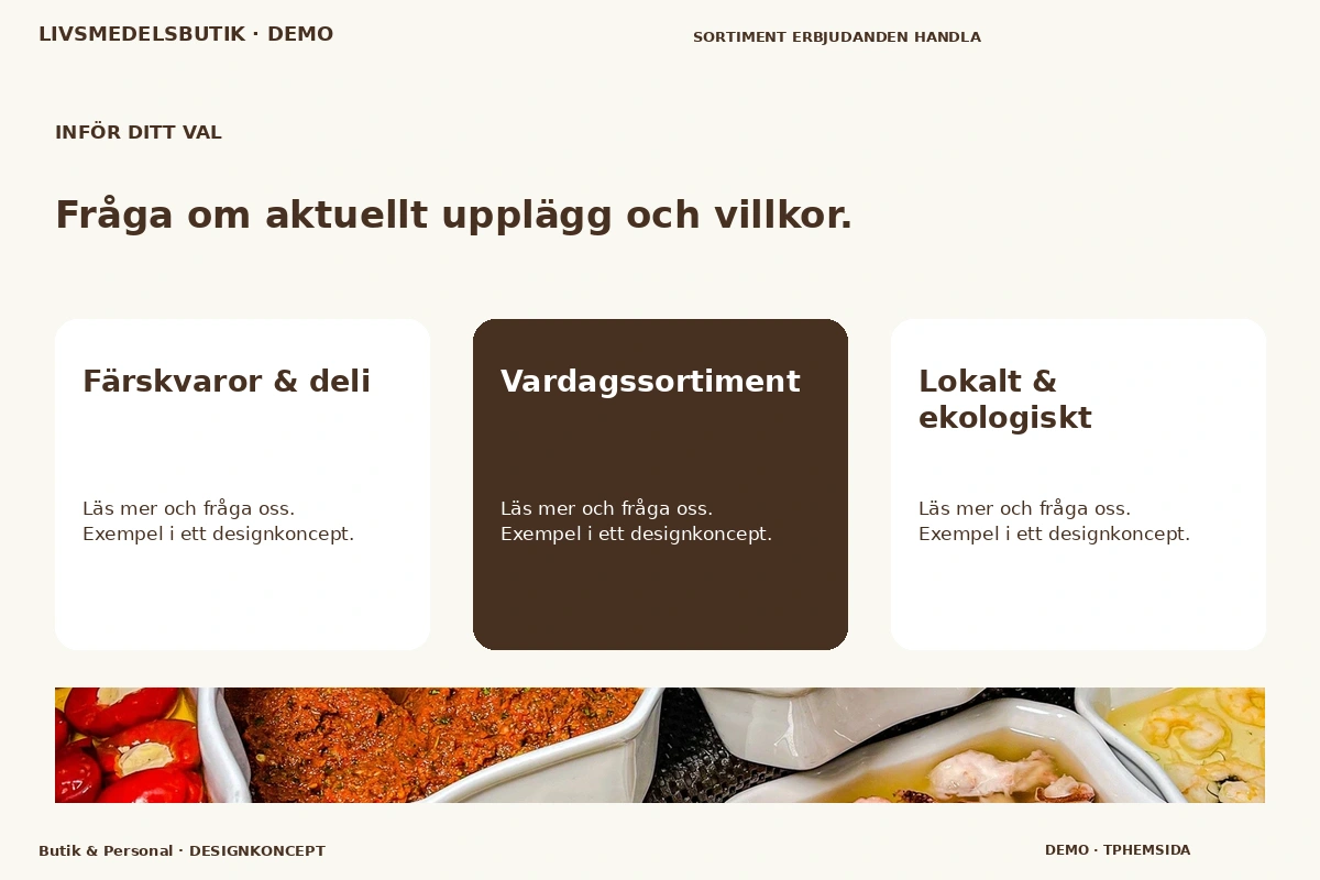 Butik & Personal – Alternativ & villkor för livsmedelsbutik
