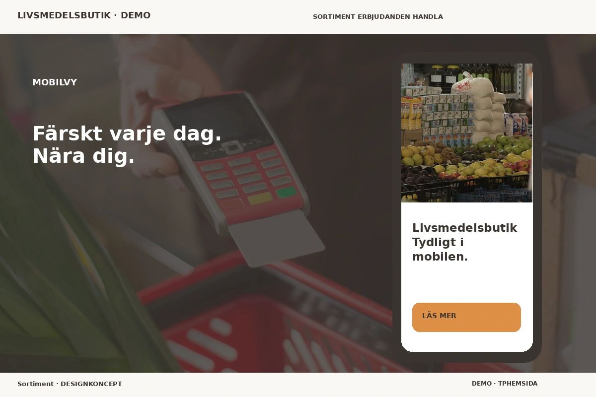Sortiment – Mobilvy för livsmedelsbutik