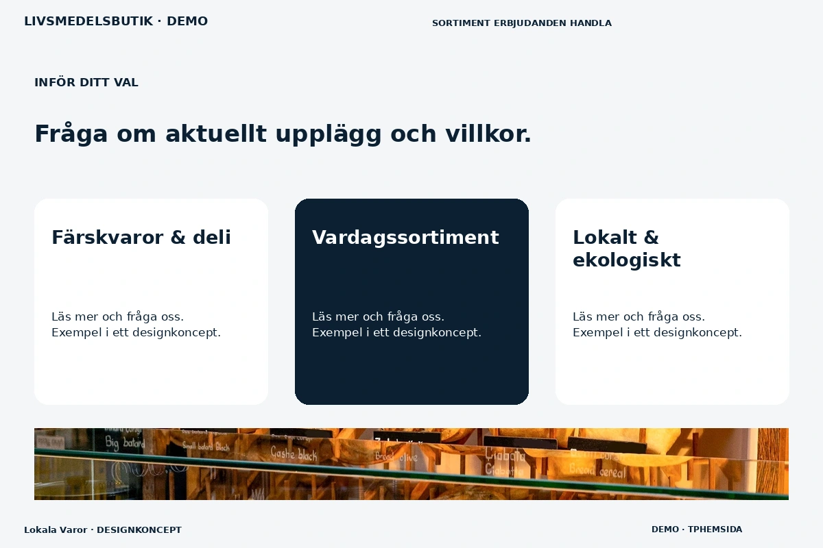 Lokala Varor – Alternativ & villkor för livsmedelsbutik
