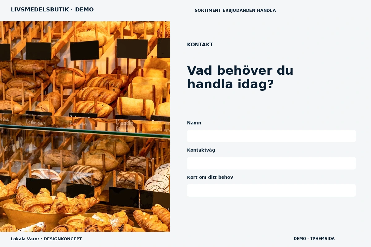 Lokala Varor – Kontakt för livsmedelsbutik