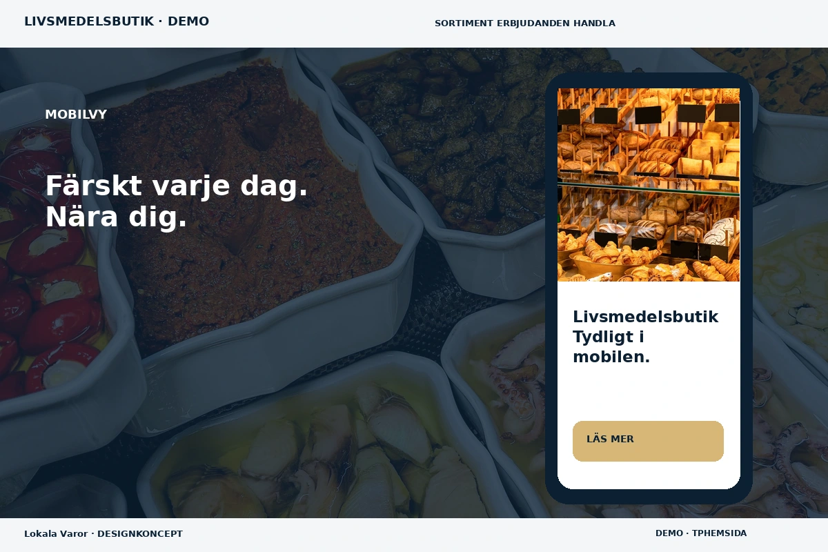 Lokala Varor – Mobilvy för livsmedelsbutik