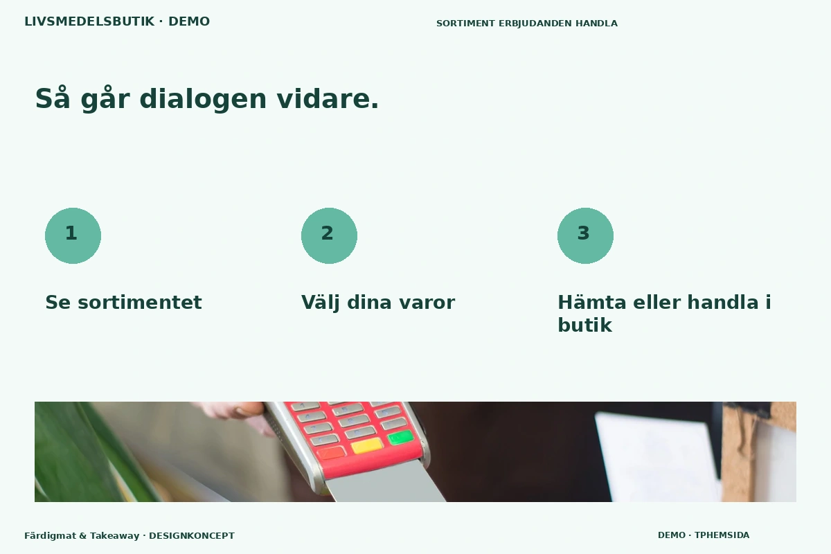 Färdigmat & Takeaway – Så fungerar dialogen för livsmedelsbutik