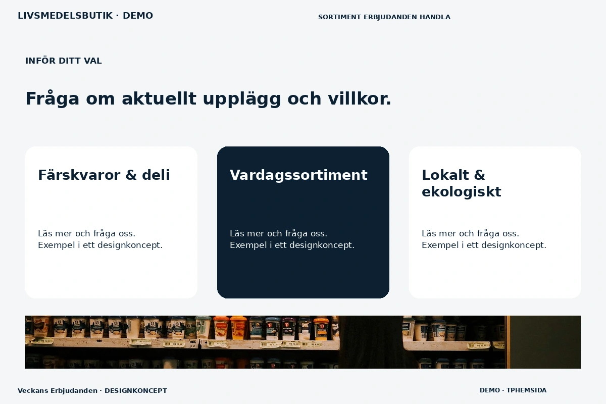 Veckans Erbjudanden – Alternativ & villkor för livsmedelsbutik