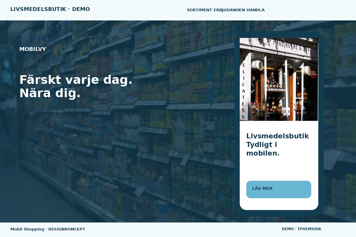 Mobil Shopping – Mobilvy för livsmedelsbutik