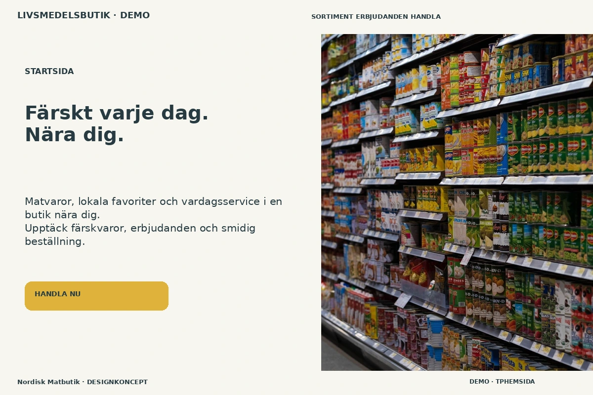 Nordisk Matbutik – Startsida för livsmedelsbutik