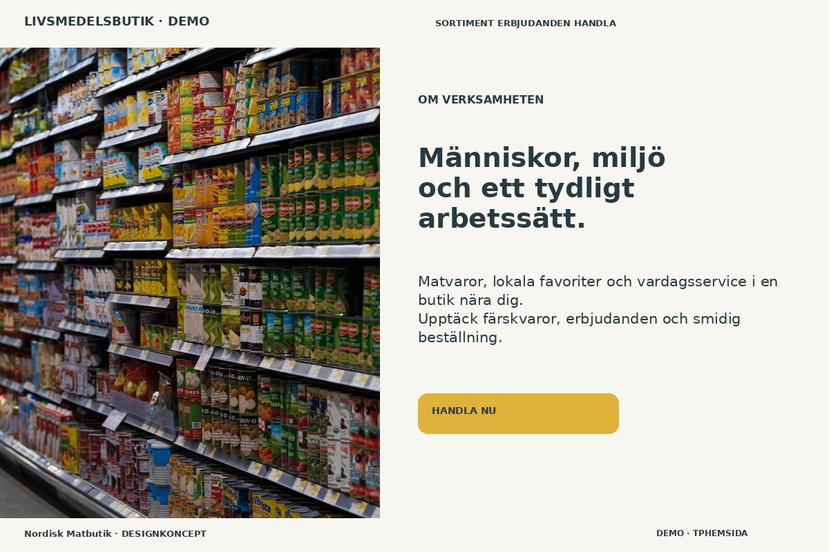 Nordisk Matbutik – Om verksamheten för livsmedelsbutik