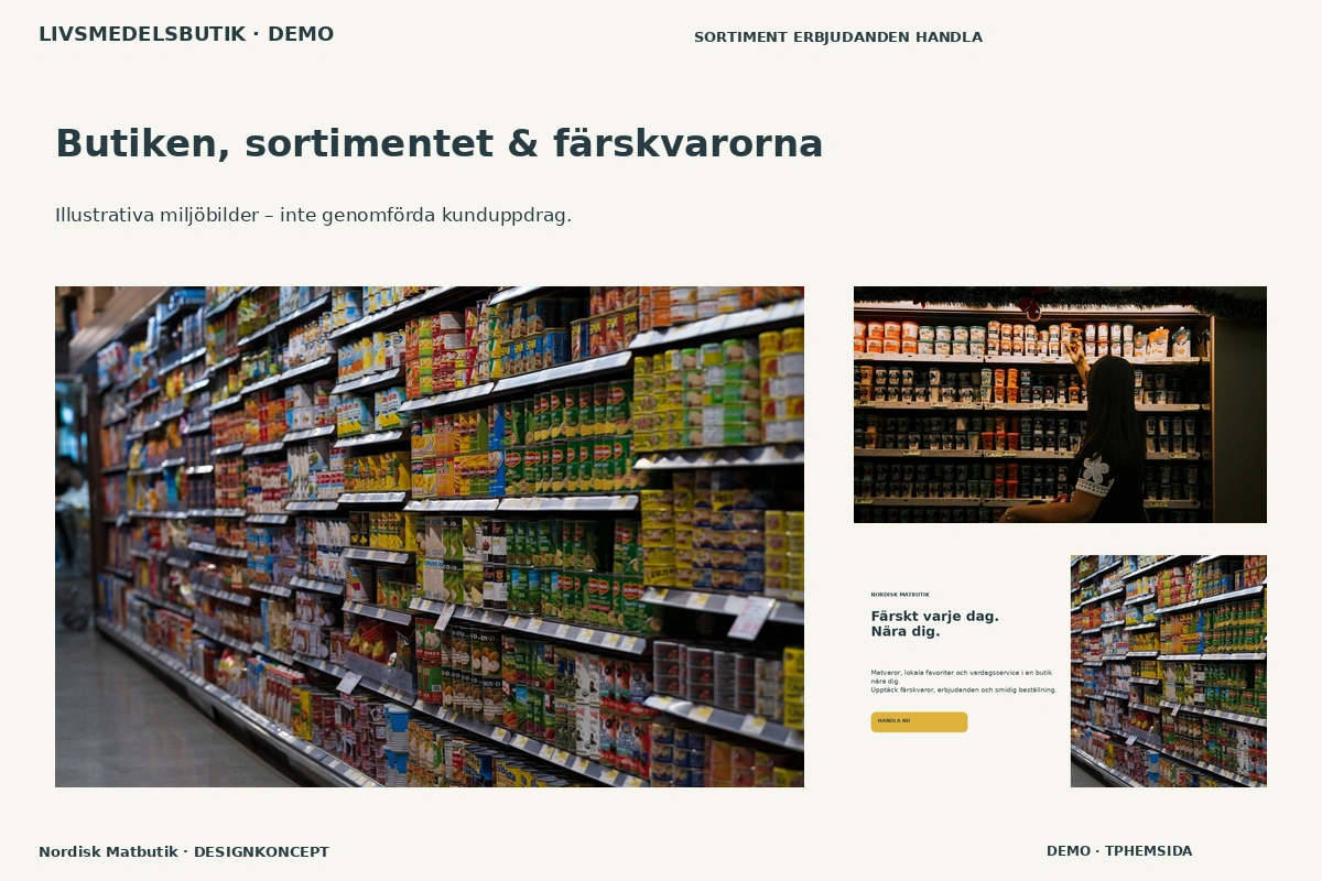 Nordisk Matbutik – Butiken, sortimentet & färskvarorna för livsmedelsbutik