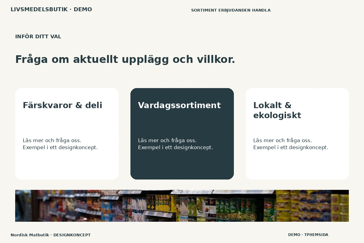 Nordisk Matbutik – Alternativ & villkor för livsmedelsbutik