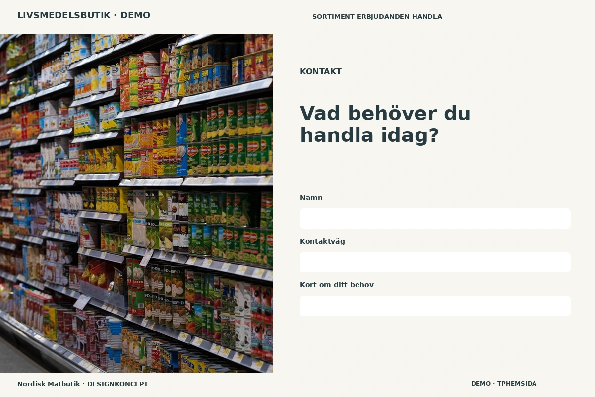 Nordisk Matbutik – Kontakt för livsmedelsbutik
