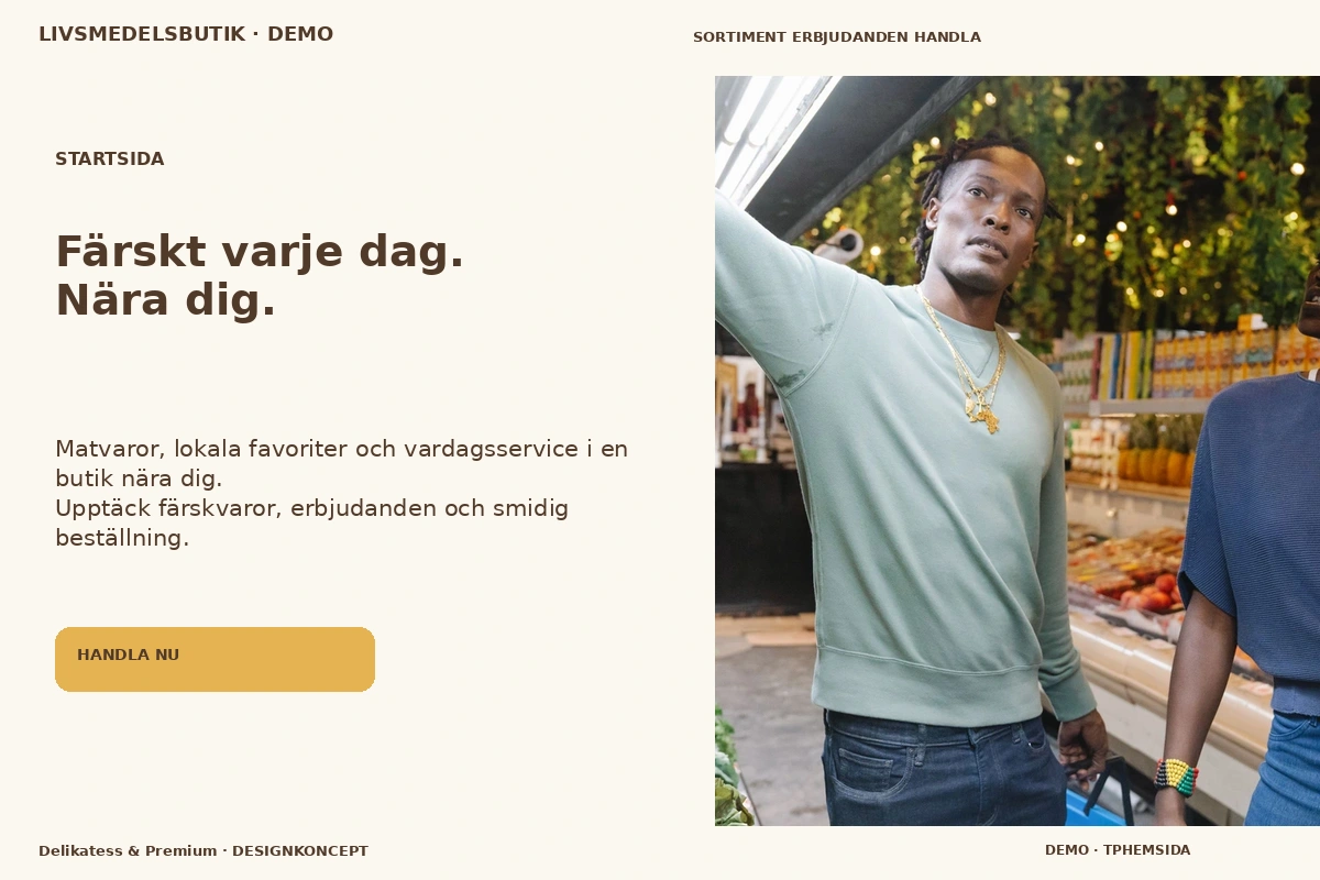 Delikatess & Premium – Startsida för livsmedelsbutik