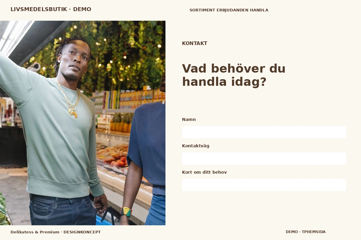 Delikatess & Premium – Kontakt för livsmedelsbutik
