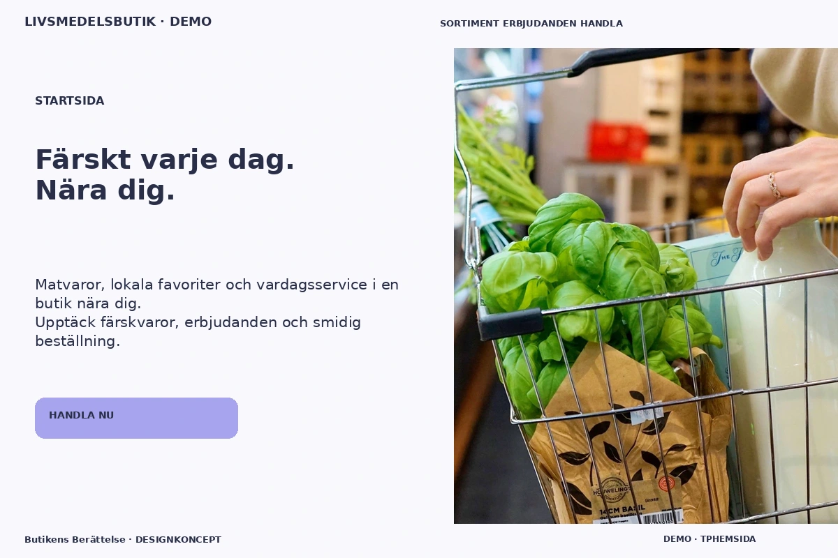 Butikens Berättelse – Startsida för livsmedelsbutik
