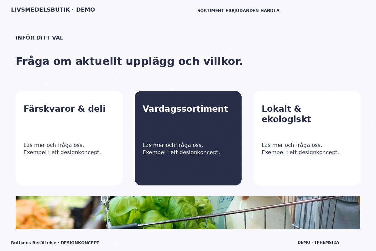 Butikens Berättelse – Alternativ & villkor för livsmedelsbutik