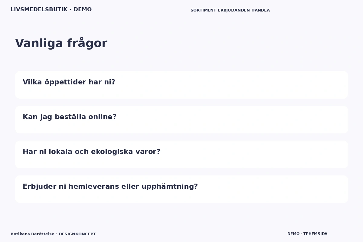 Butikens Berättelse – Vanliga frågor för livsmedelsbutik