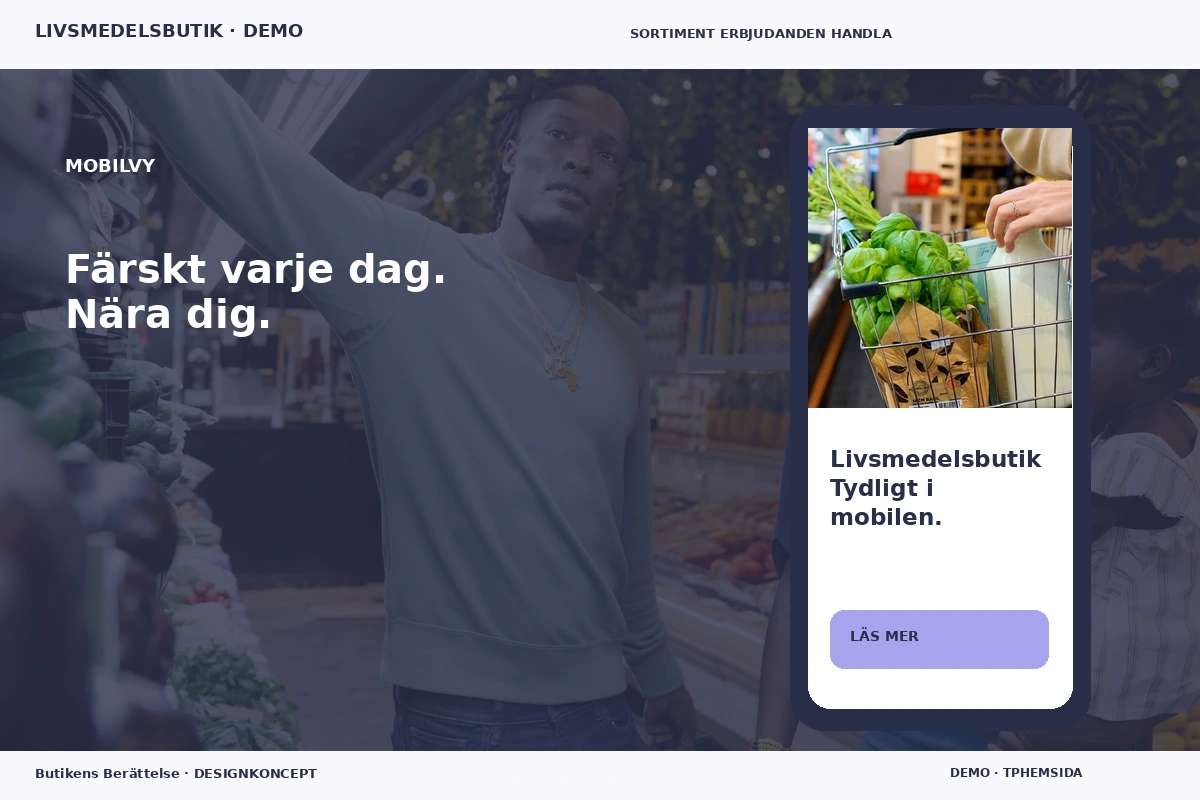 Butikens Berättelse – Mobilvy för livsmedelsbutik