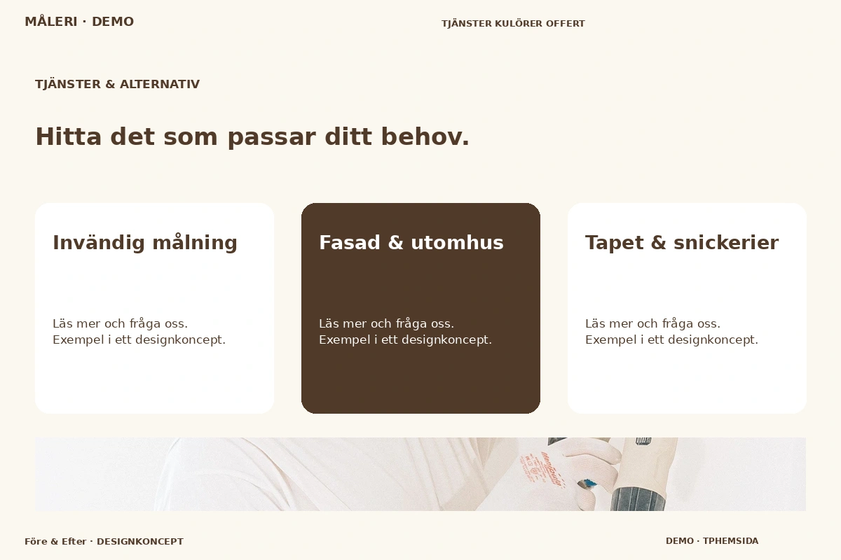 Före & Efter – Tjänster & alternativ för måleri