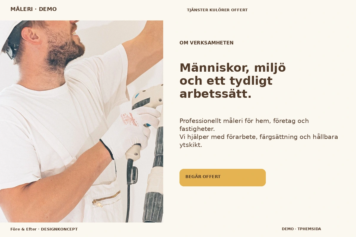 Före & Efter – Om verksamheten för måleri