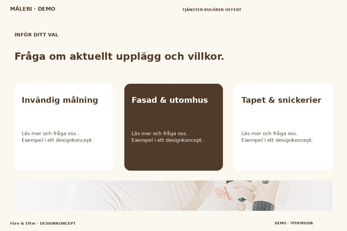 Före & Efter – Alternativ & villkor för måleri