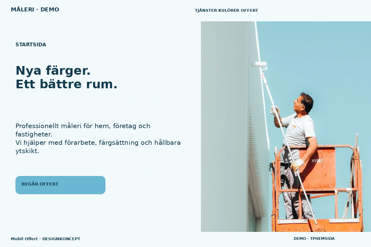 Mobil Offert – Startsida för måleri