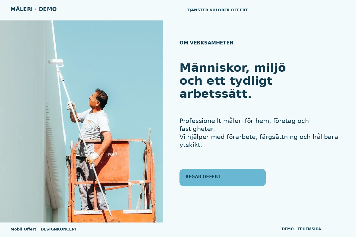 Mobil Offert – Om verksamheten för måleri