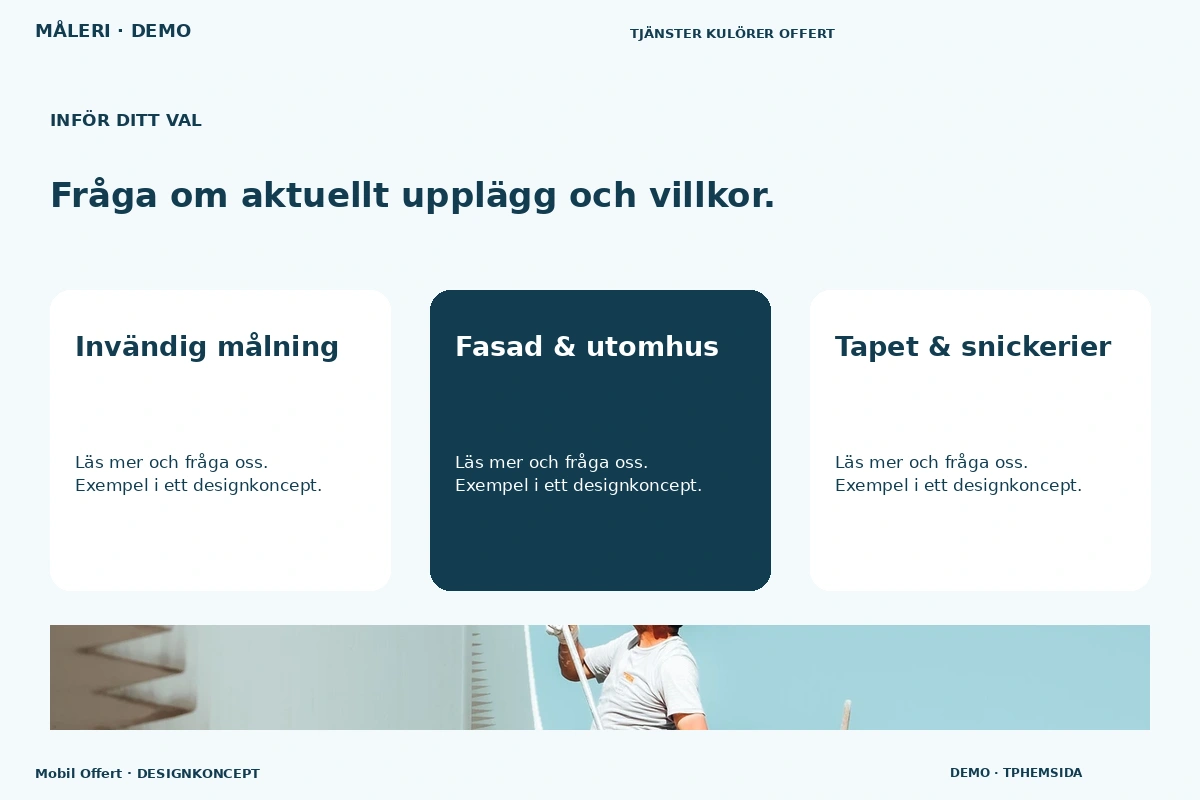 Mobil Offert – Alternativ & villkor för måleri