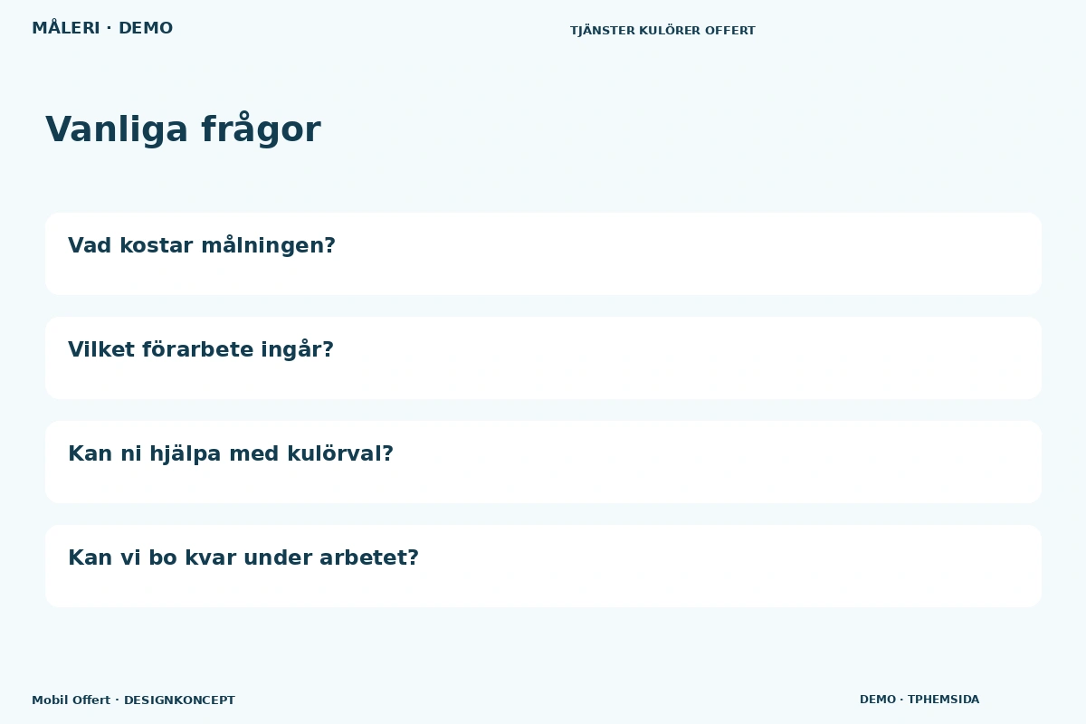 Mobil Offert – Vanliga frågor för måleri