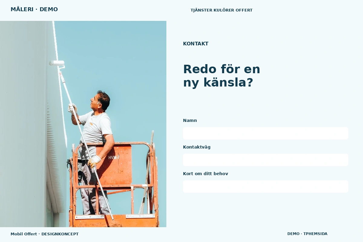 Mobil Offert – Kontakt för måleri