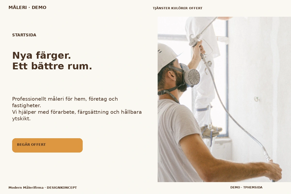 Modern Målerifirma – Startsida för måleri