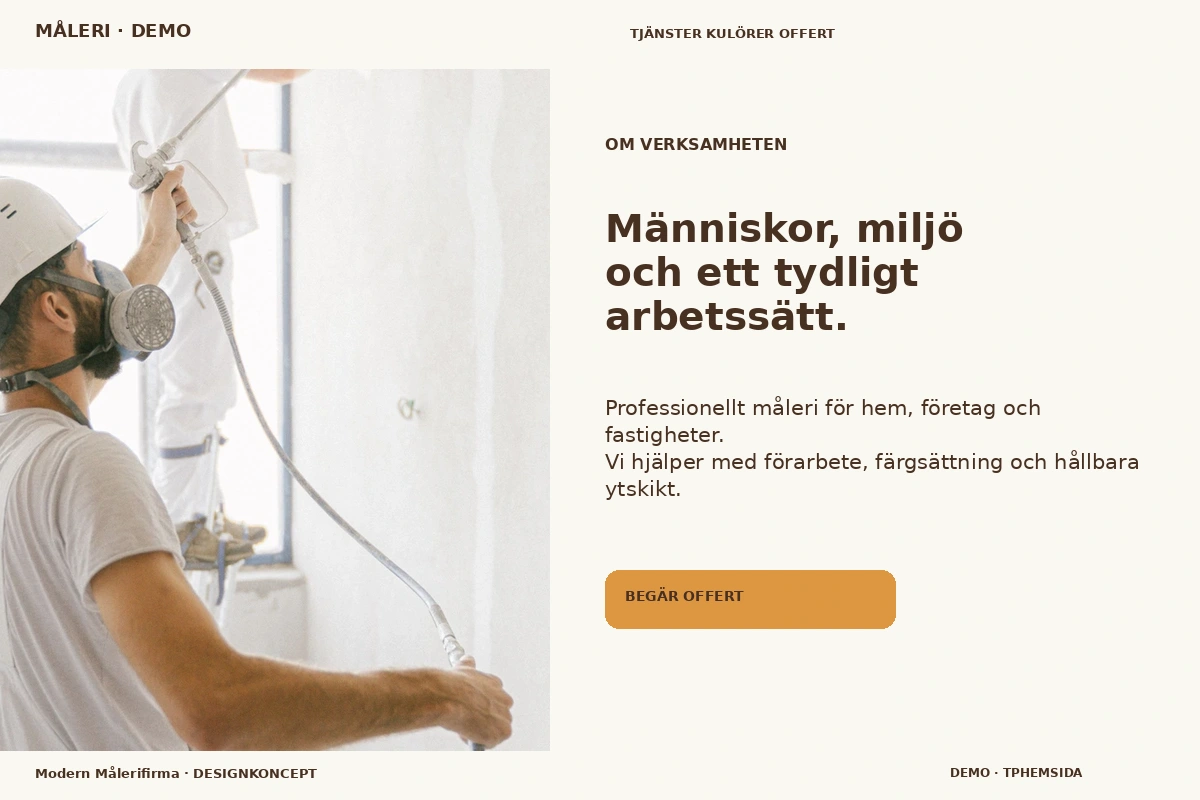 Modern Målerifirma – Om verksamheten för måleri