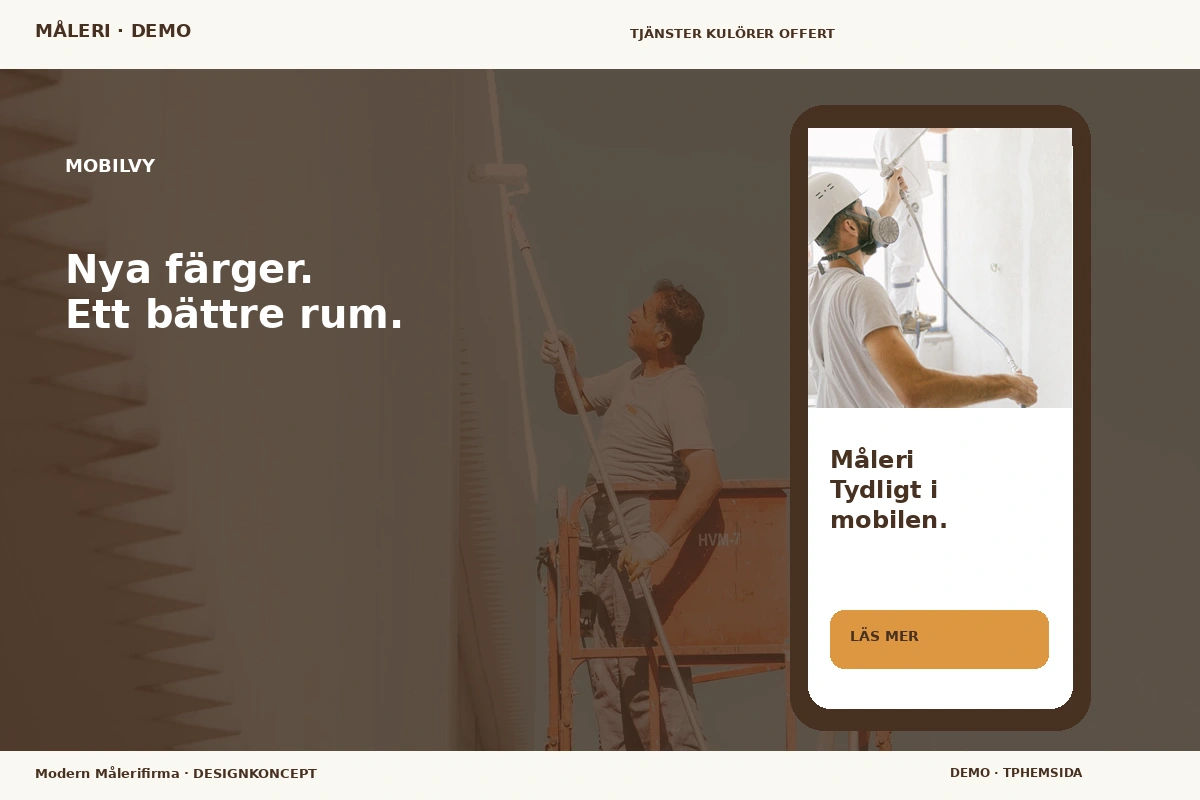 Modern Målerifirma – Mobilvy för måleri