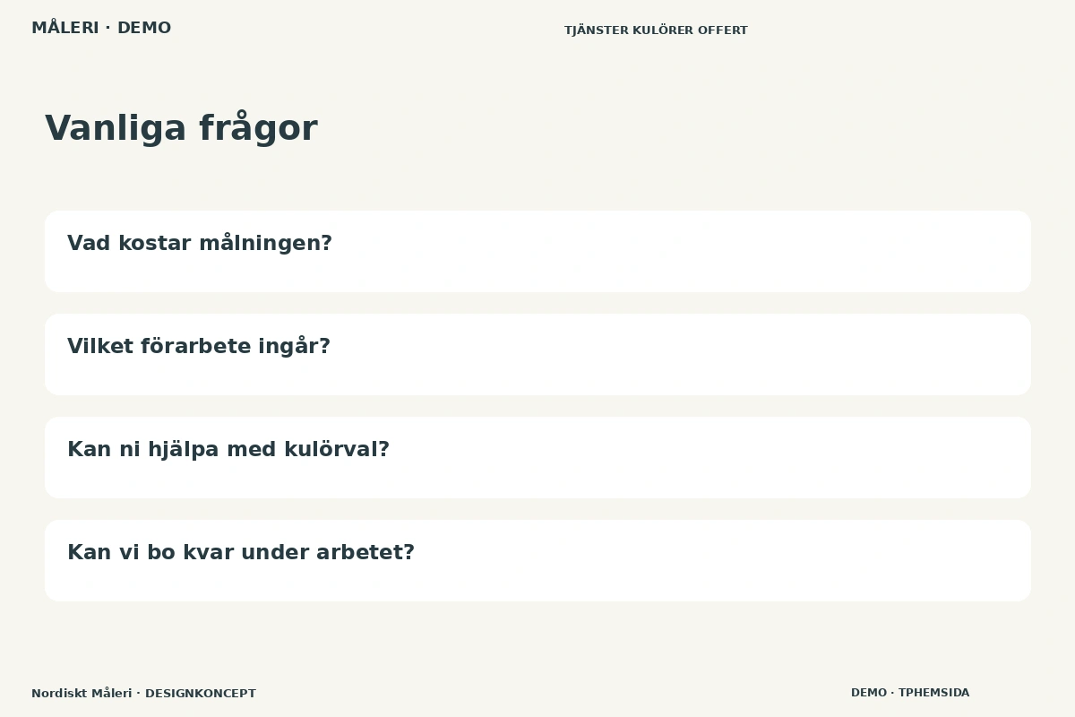 Nordiskt Måleri – Vanliga frågor för måleri