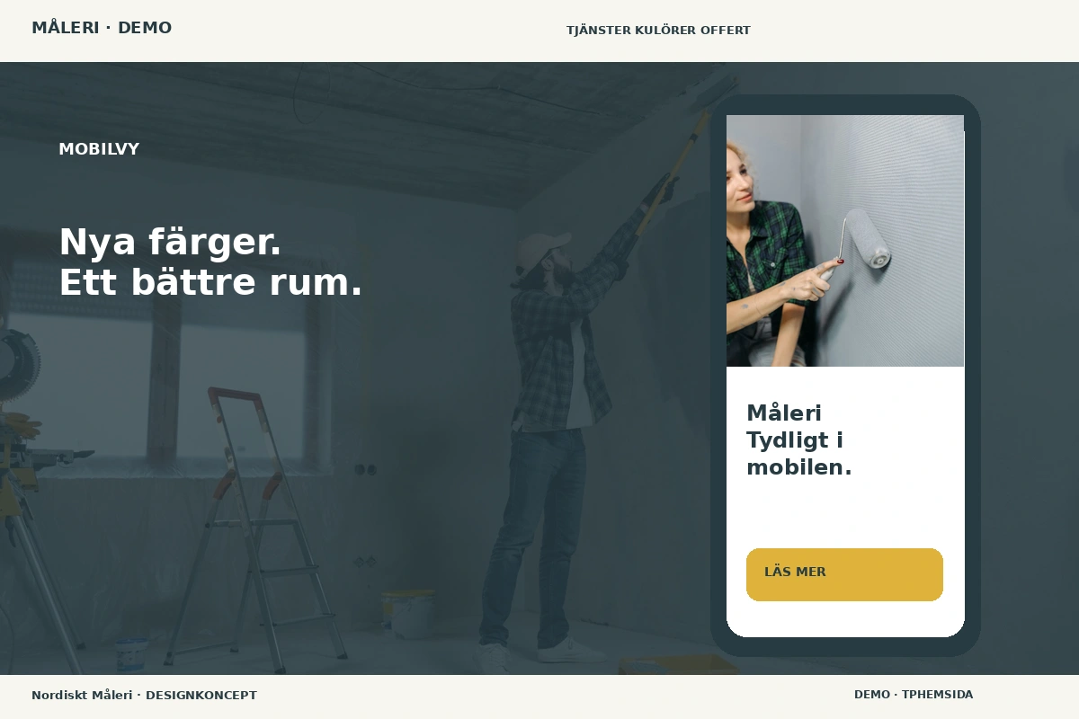 Nordiskt Måleri – Mobilvy för måleri