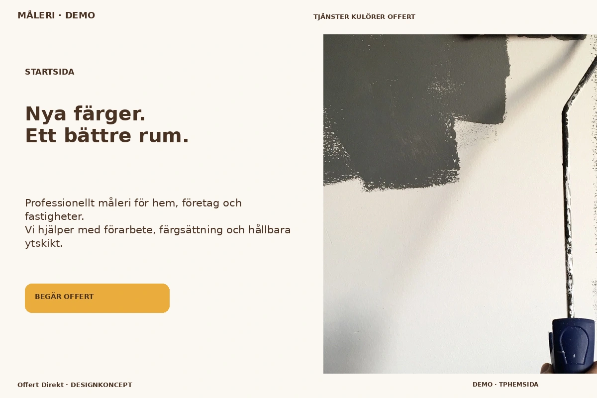 Offert Direkt – Startsida för måleri