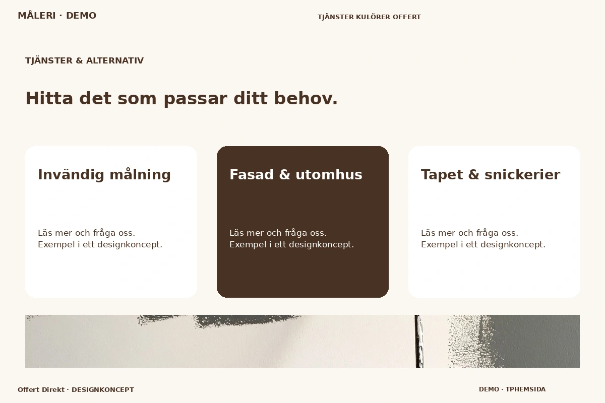 Offert Direkt – Tjänster & alternativ för måleri