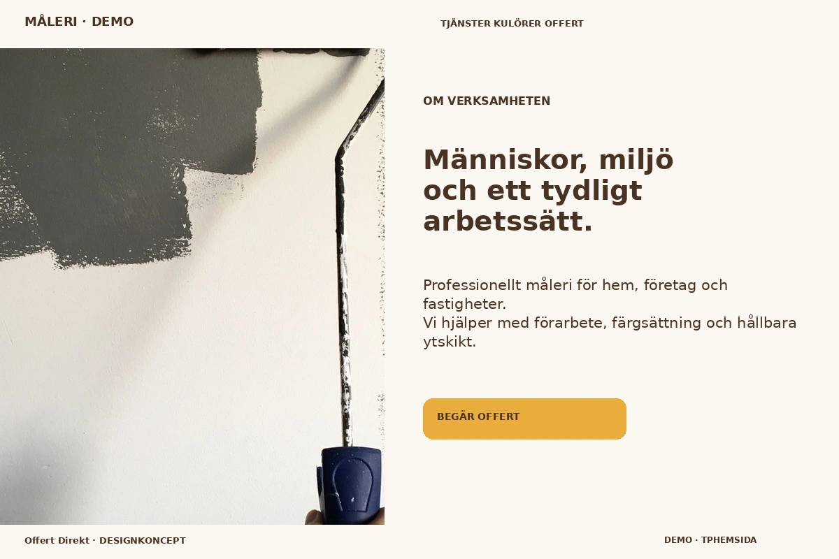 Offert Direkt – Om verksamheten för måleri
