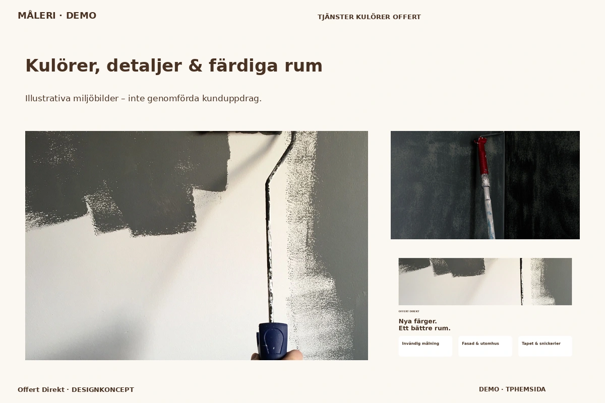 Offert Direkt – Kulörer, detaljer & färdiga rum för måleri
