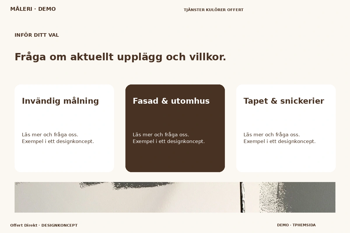 Offert Direkt – Alternativ & villkor för måleri