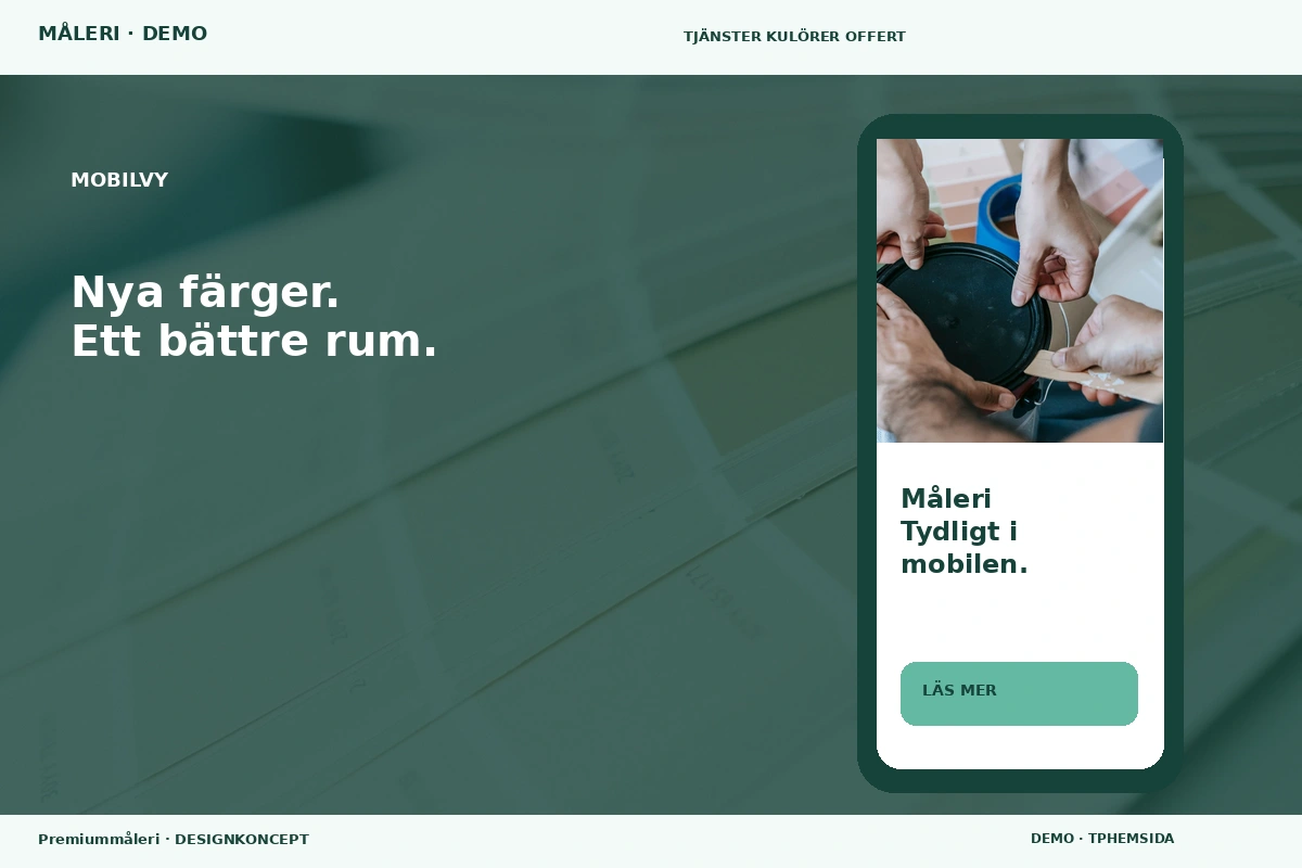 Premiummåleri – Mobilvy för måleri