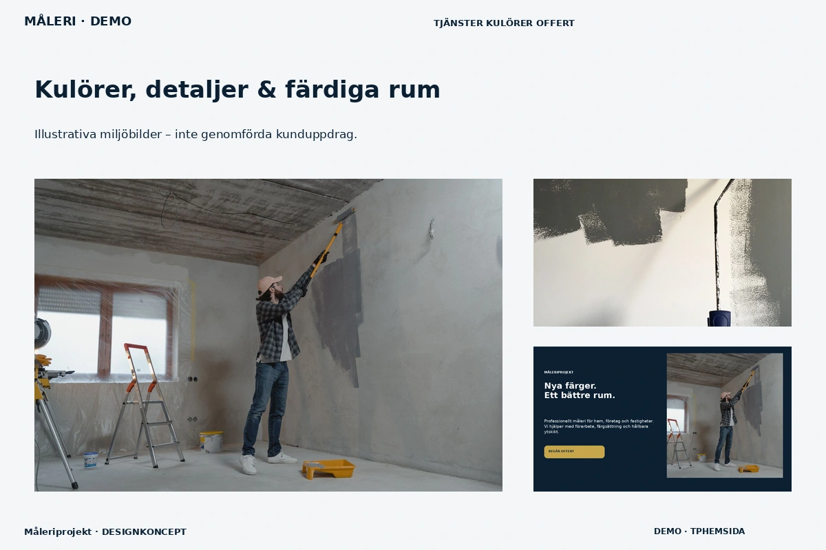 Måleriprojekt – Kulörer, detaljer & färdiga rum för måleri